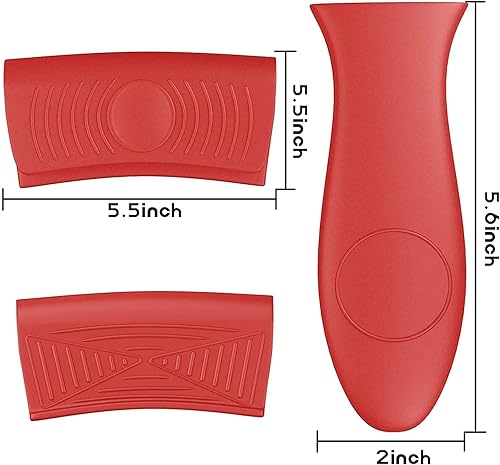 Miniatura 8 de Paquete de 4 soportes de silicona para mango de sartén caliente y soportes para ollas, resistentes al calor, agarraderas de hierro fundido