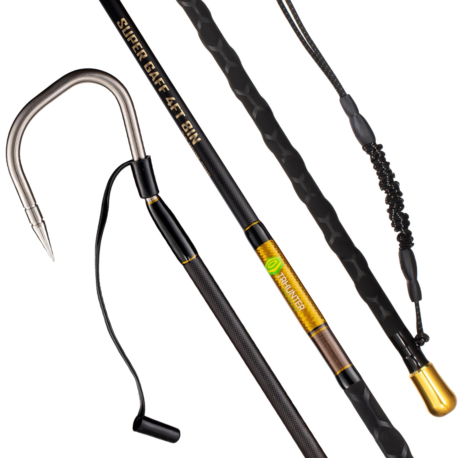 carbon fiber fishing hooks TRHUNTER Gaff Saltwater Fish Gaff with S316 Stainless Steel Fishing Hook (Black Gaff - 4'8'' Size:#1/0 - 1.5*0.6'' Fishski Tackle Box – EbayProduct A full spiral shrink