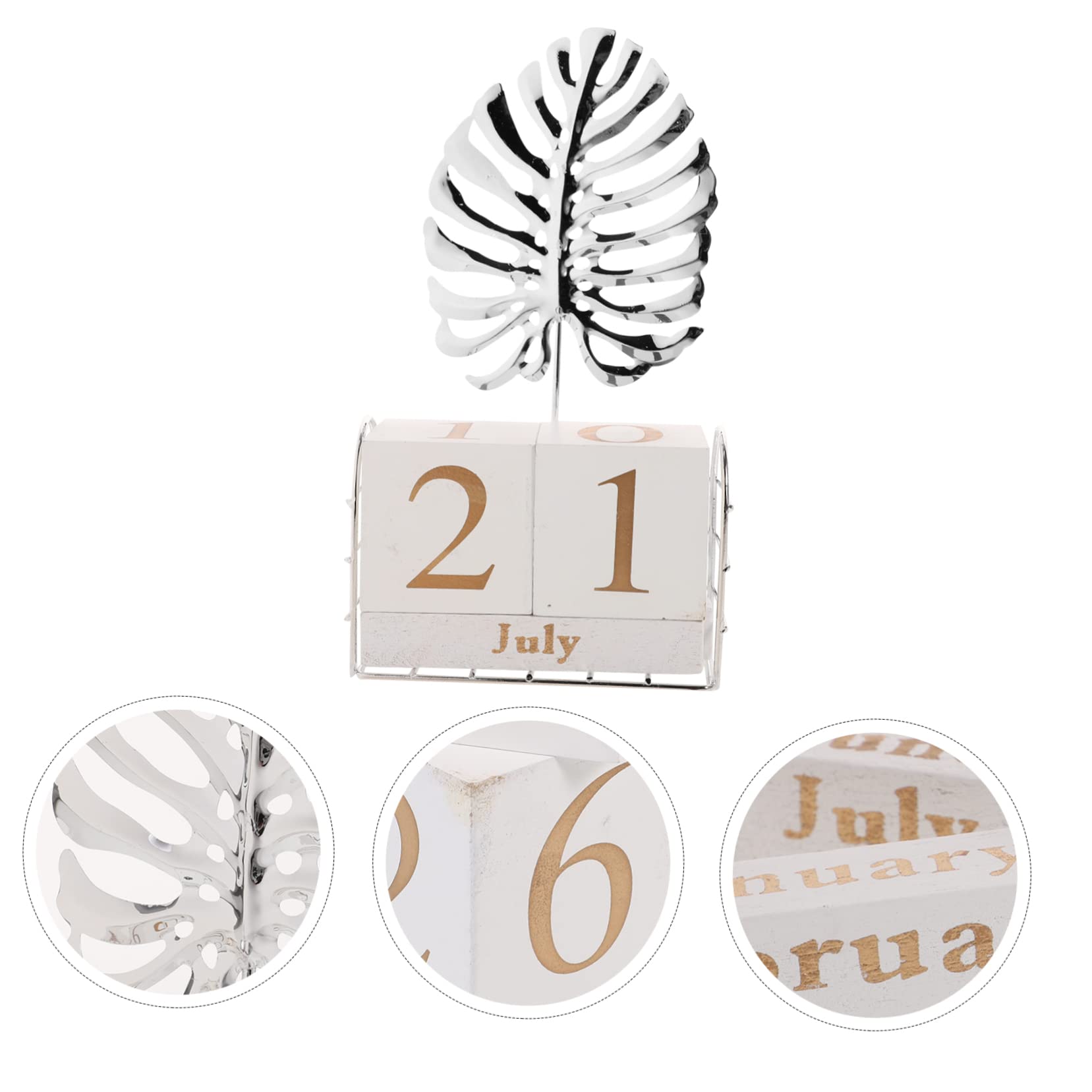 Tofficu 4 Pz calendario in legno calendario da tavolo digitale agenda scrivania decorazione casa arredamento blocco scrivania perpetuo da tavolo Di legno