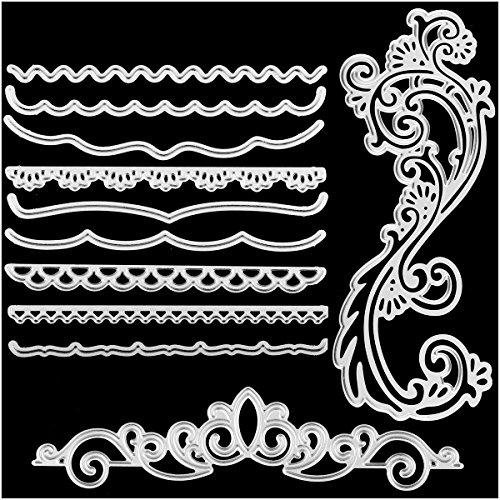 Metal Cutting Dies Cut Stencils for DIY Scrapbooking Photo Album Decorative Embossing DIY Paper Cards Lace Flower Crown Edges Mould Template(Dies 20)