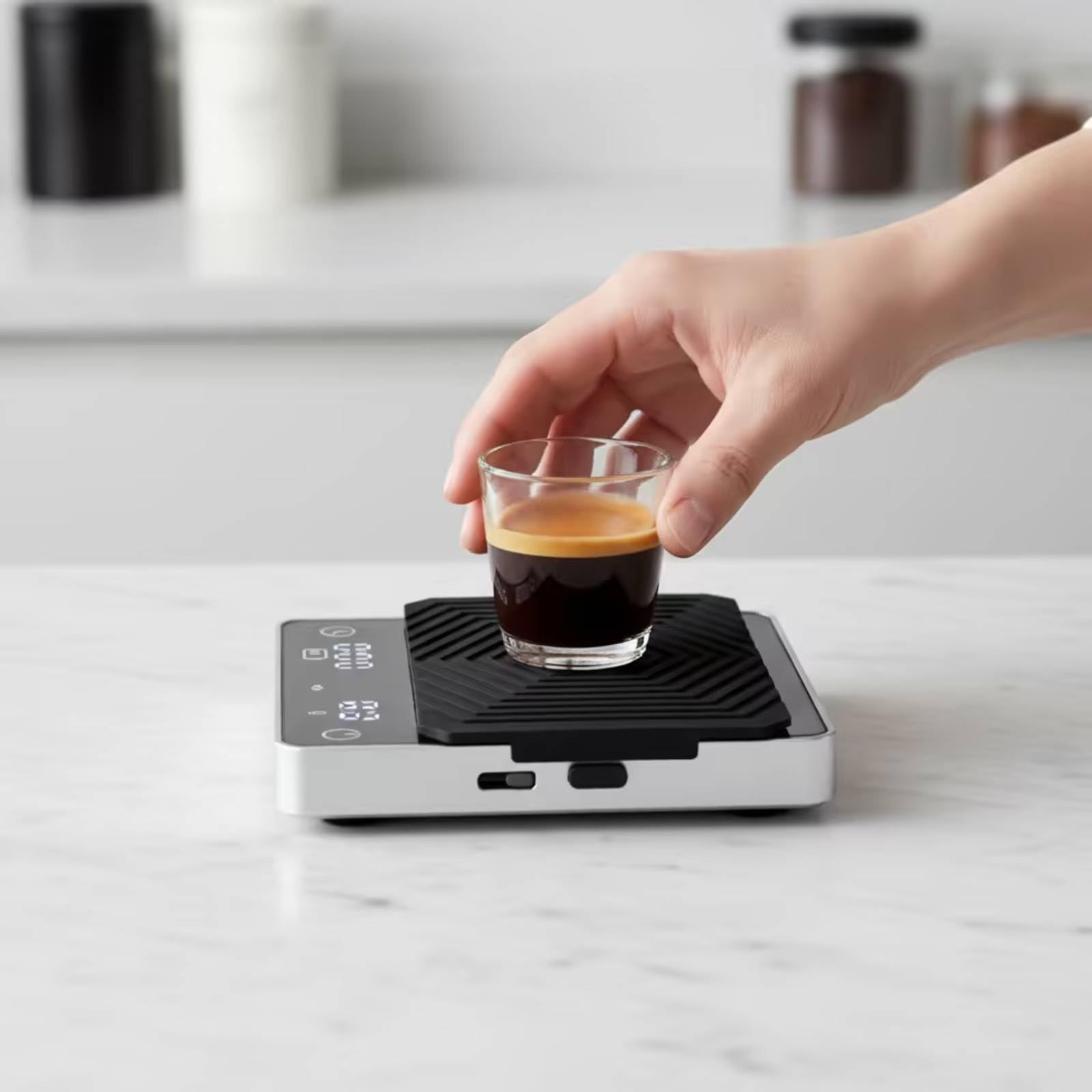 Mini-Kaffeewaage präzise Kaffeewaage mit Timer flach waage für Kaffeeliebhaber, Kaffeebereitung