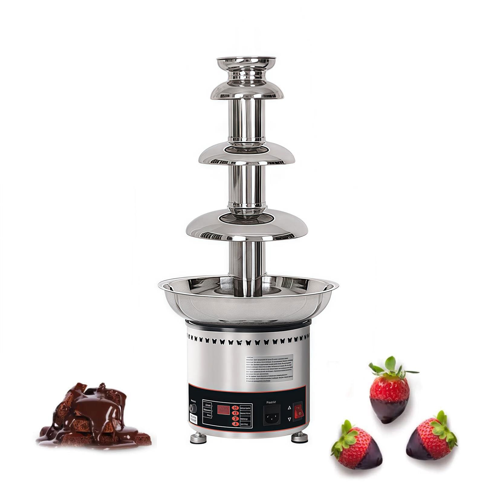 Fondue au chocolat électrique avec température réglable et couvercle transparent pour buffet de fête