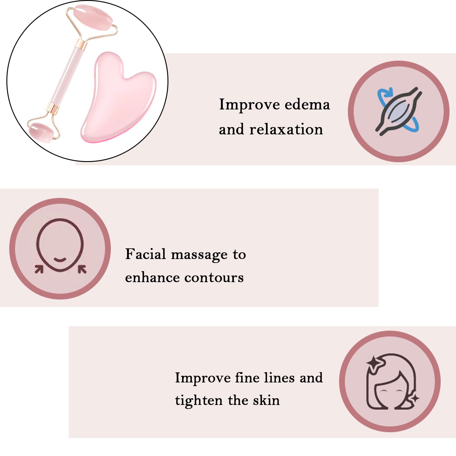 Gua Sha,Scraping Tools, Heart-Shaped Powder Crystal Roller Massage Board Set, Men's and Women's self-Care Gifts, Facial, Eye - Image 3