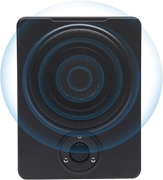 12" Underseat Car Subwoofer, 600W Car Subwoofer with Built in Amp, Adjustable Bass Frequency, Boost, Amplified Subwoofe for Car Audio Upgrades
