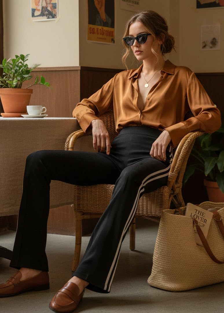 Flare Leggings for Women with Tummy Control, High Waisted Bootcut Wide Leg Yoga Workout Gym Pants - Image 4