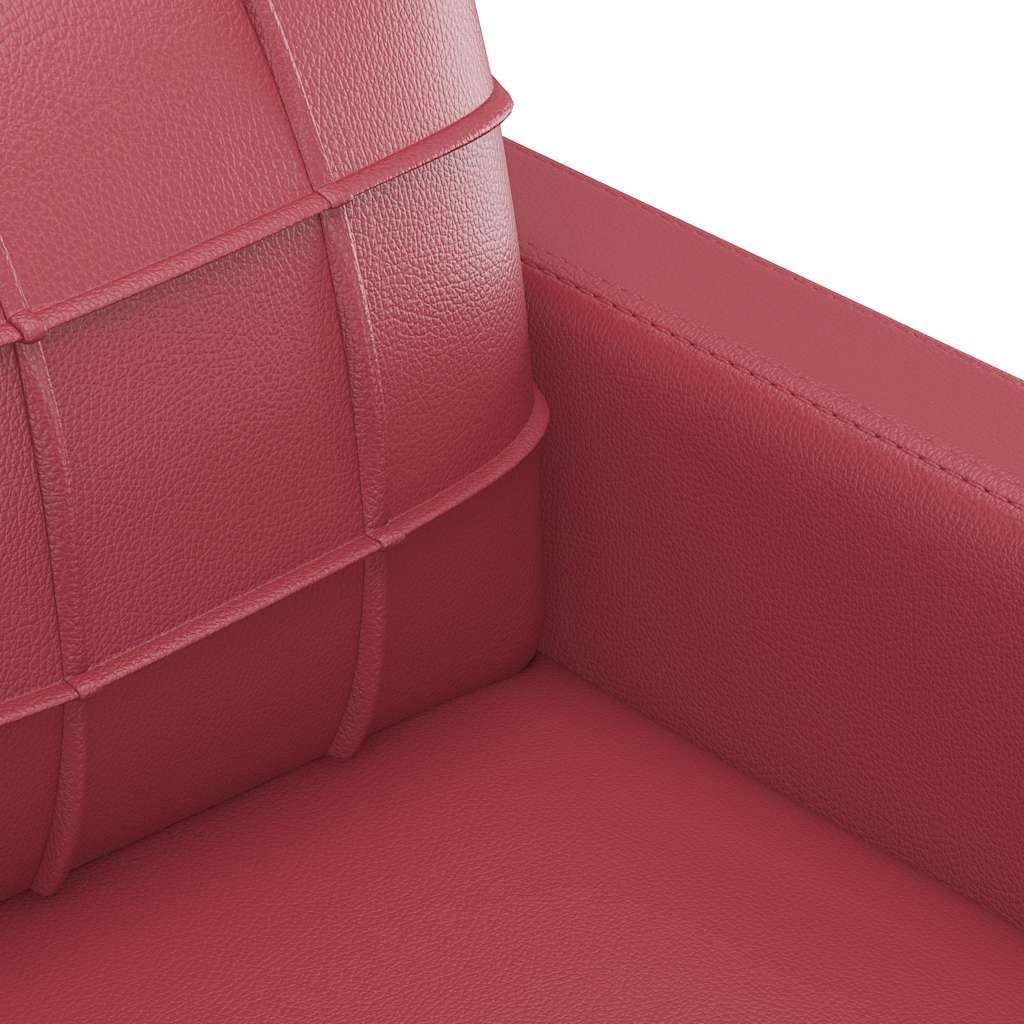 Sofá de 2 plazas de Cuero sintético Rojo Vino 120 cm