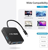 Vista 6 de ACASIS Hub USB C de 10 Gbps, adaptador multipuerto 6 en 1 con HDMI 4K 60Hz, entrega de energía de 100 W, puerto de datos USB A3.2, adaptador USB C a