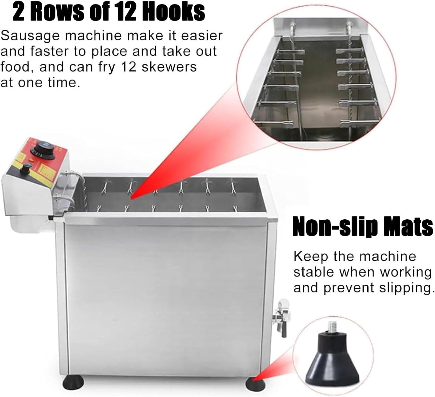 25L Commercial Deep Fryer - Electric Cheese & Hot Dog Sticks Frying Machine, Ideal Corn Dogs Maker for Restaurants & Events, High Capacity Frying Stove