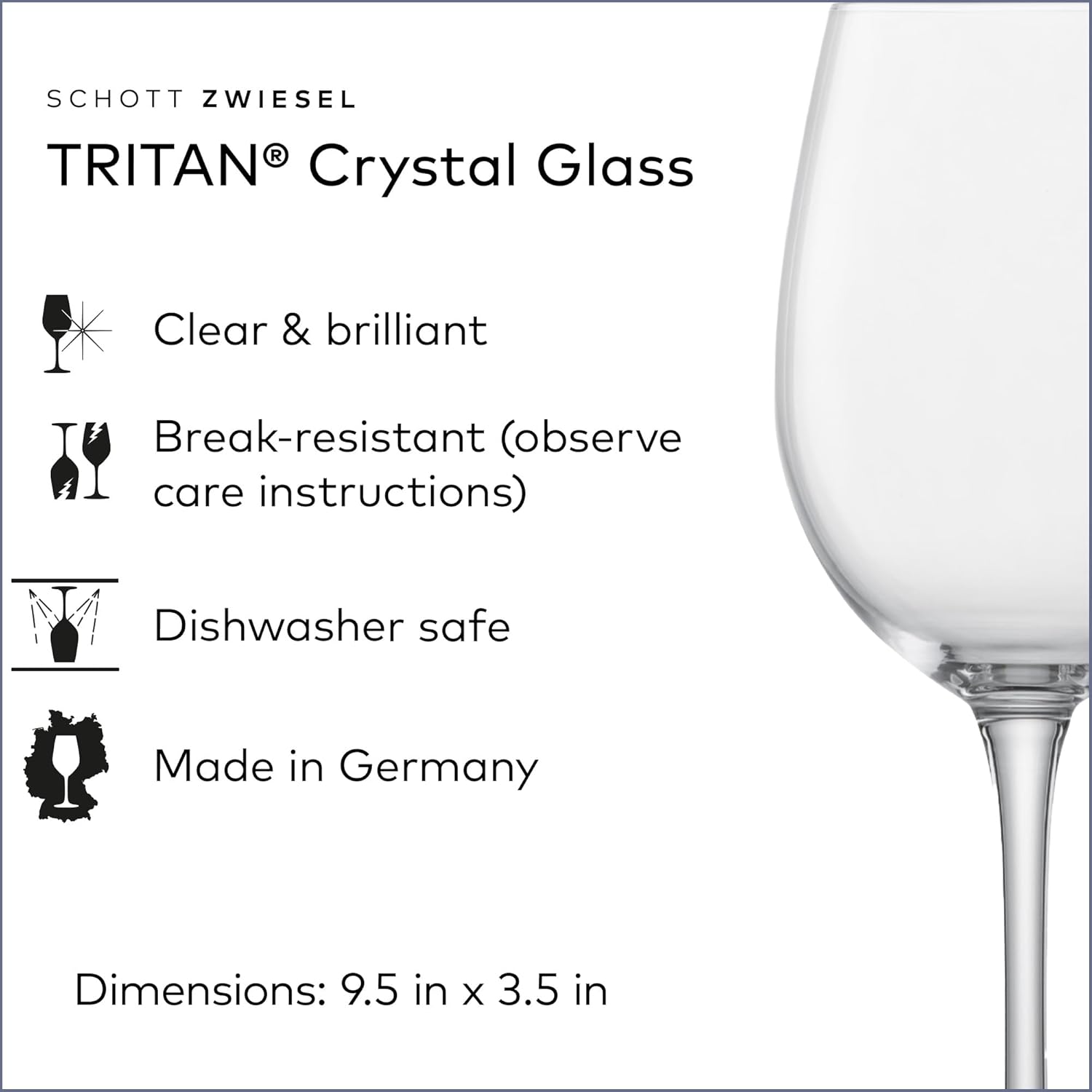 SCHOTT ZWIESEL Classico Red Wine Glass (Set of 6), Crystal Glasses for Red Wine or Water, Dishwasher-Safe Tritan Wine Glasses, Made in Germany (18 Ounce)