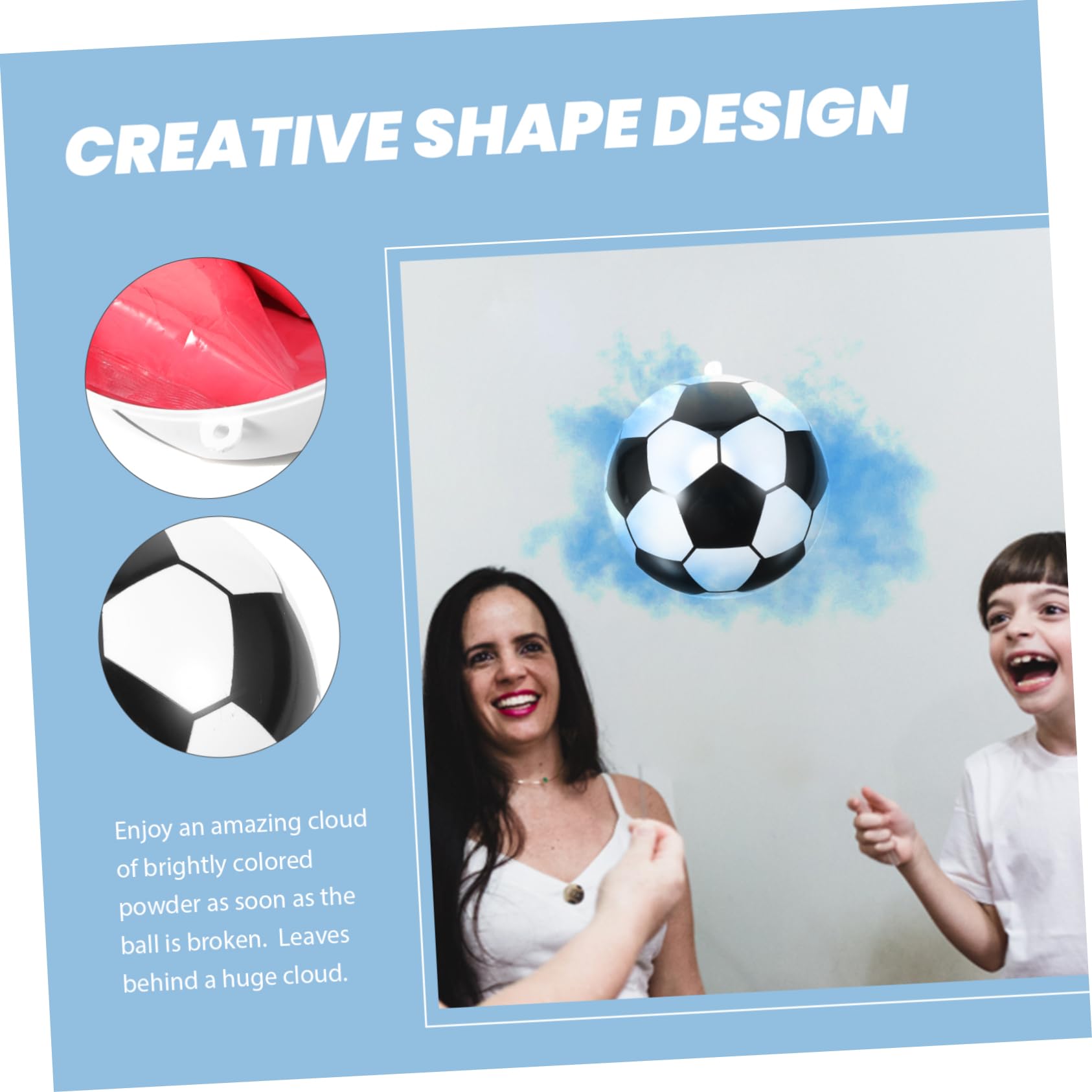 SOLUSTRE Gender Reveal Fußball Set Farbenfrohes Partyzubehör für Jungen Geschlechtsverkündung Dekorative Pulverwolke für Fußballfans Fußball Partydekoration