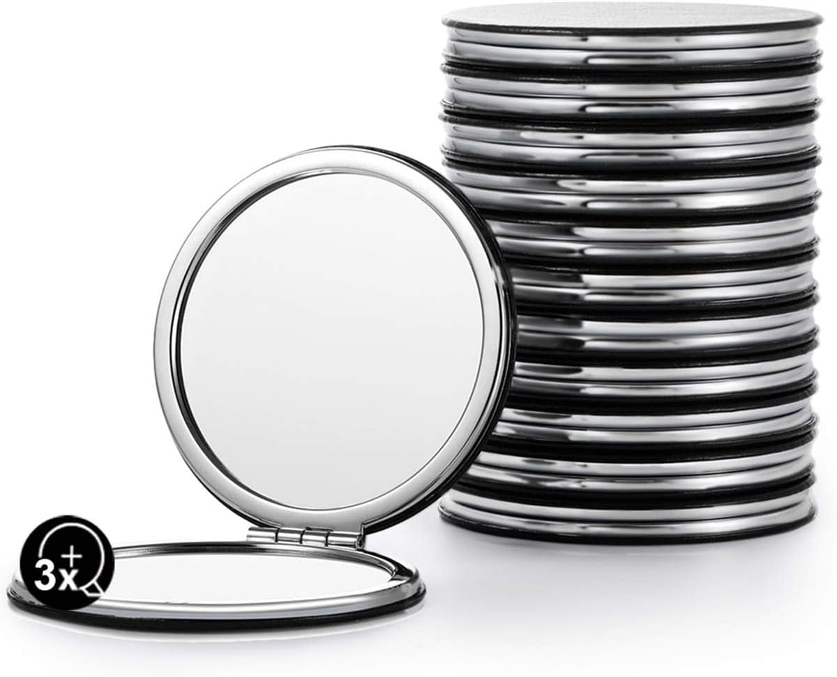 Compact Mirrors Bulk, Set of 12 Round DoubleSided 1X/3X Magnification PU Leather Amazon.co.uk