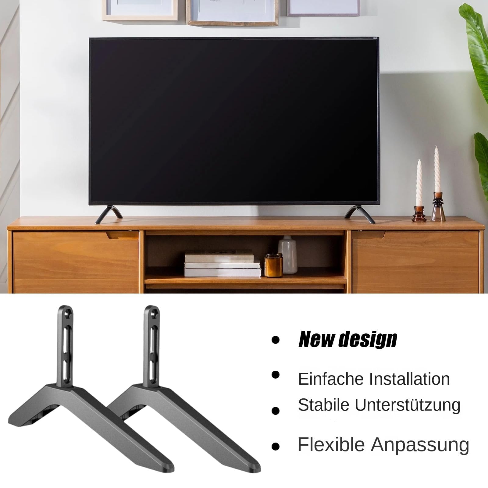 ZBZFGE Patas Ajustables para Soporte de TV, Patas de Base de Repuesto, Antideslizantes, se Adapta a televisores de 32 a 65 Pulgadas, Ideal para Sala de Estar y Dormitorio, Soporte Resistente para su