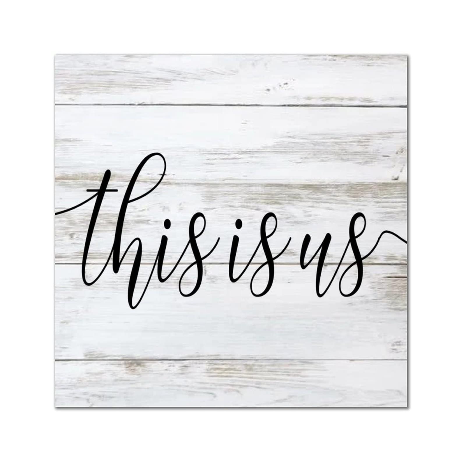 Plaque en bois This is Us deco murale rustique 35cm pour interieur et maison
