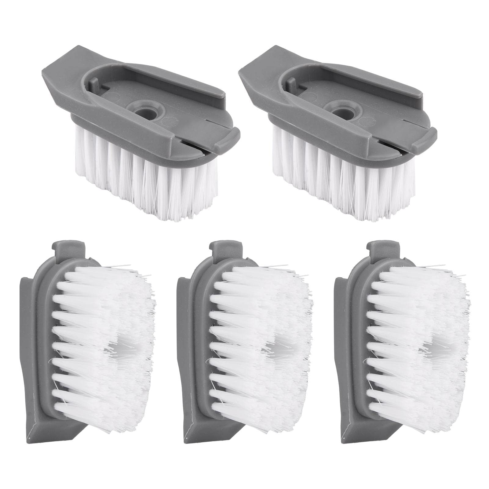 5Pcs Dish Brush Refill,Soap Dispensing Dish Brush Refills,Dish Brush Replacement Head,Dish Brush Refill with Scraper,Easy to Replace Brush Dispenser Refill(Gray+White)