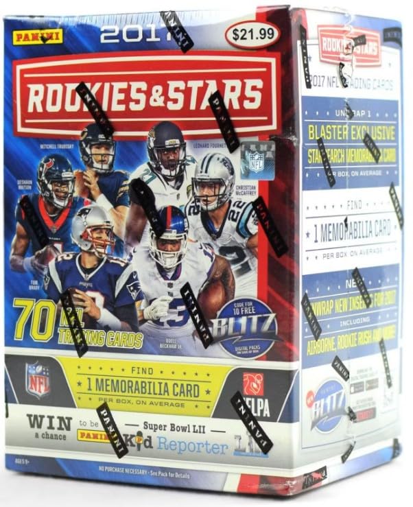 2017 ROOKIES and STARS Factory Sealed FOOTBALL Card Blaster Box 70 Cards 1 Jersey Card - CHANCE FOR Autograph PATRICK MAHOMES II ROOKIE CARD