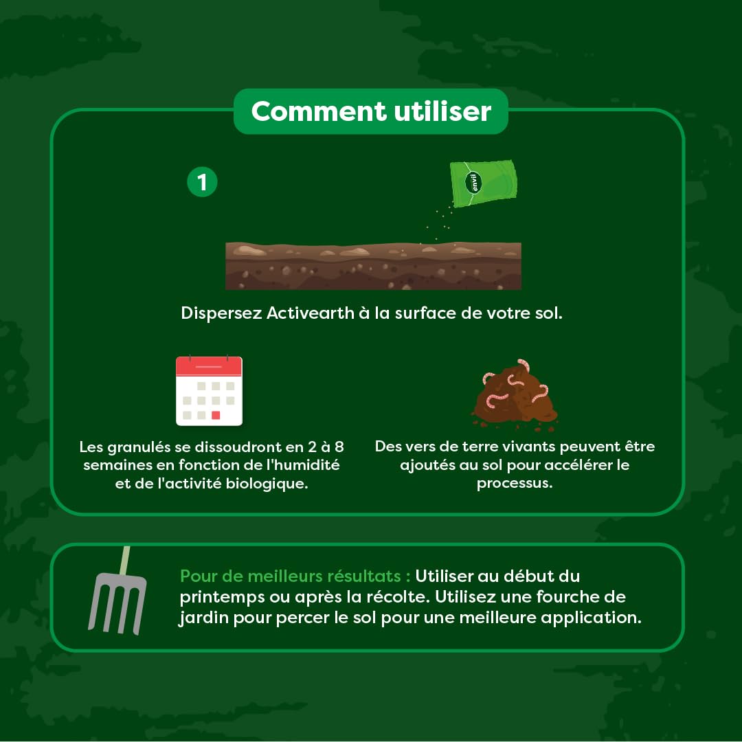 Envii Activearth - Activateur Sol et Conditionneur - Améliore l'état du Sol - Couvre 60m2