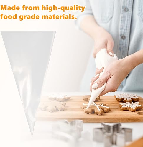 Miniatura 3 de CHEERYMAGIC 200 bolsas de tuberías desechables de 12 pulgadas, resistentes y antiestallido, bolsas de glaseado de pastelería P1-BHD