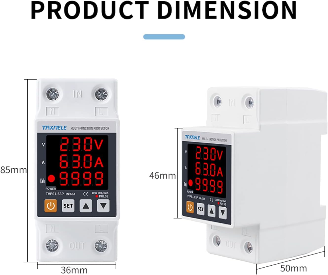 TAXNELE TVPS1-63P Product Dimensions