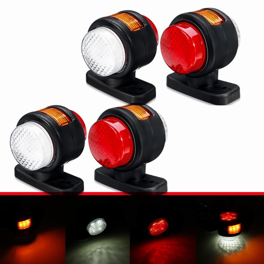 4PCS 12V-24V Umriss Seite Marker Blinker Freiheit Licht Anzeige Gummi Lampe Anhänger Lkw Caravan van