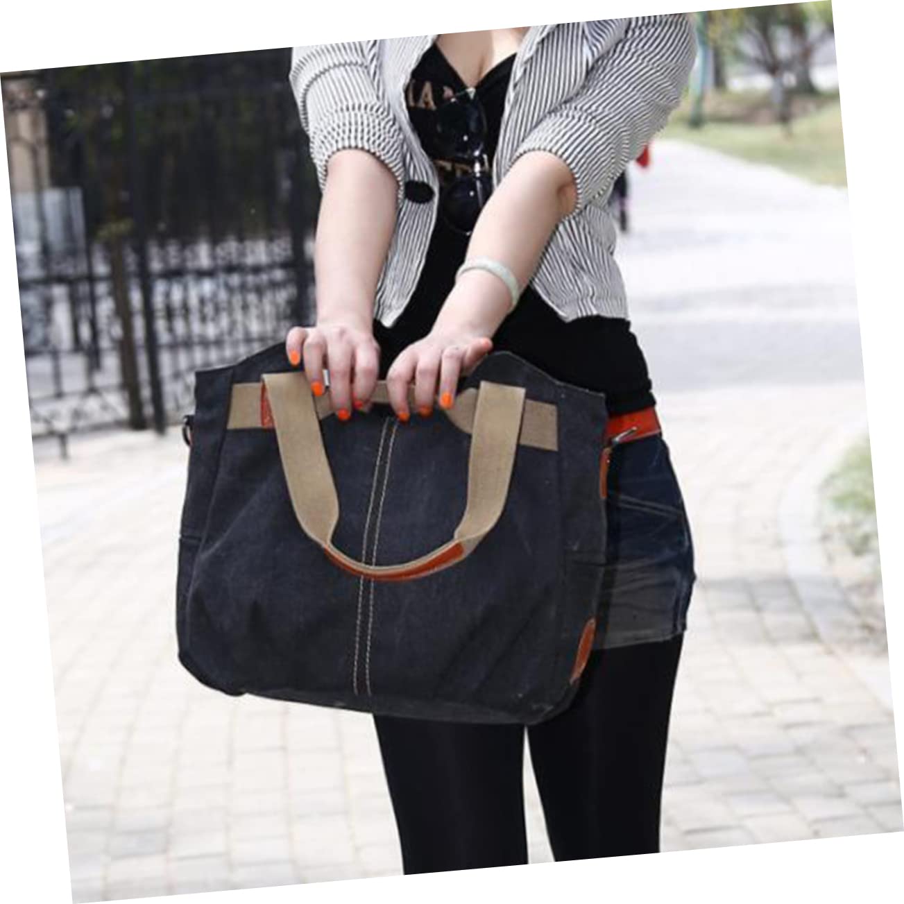 TENDYCOCO Borsa Tote in Tela in Stile Retrò Borse da Donna Borsa per La Spesa di Capacità Materiale