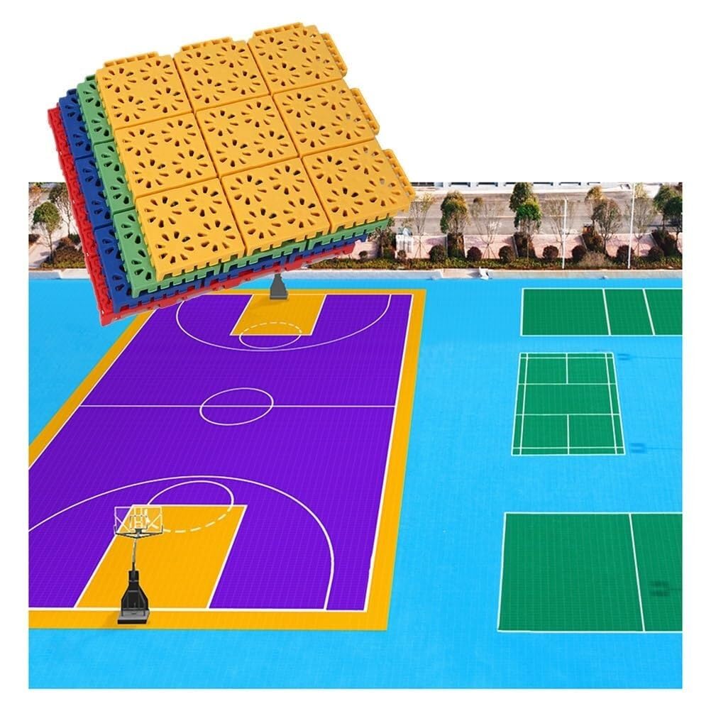 Piastrelle modulari ad Incastro per Pavimenti, pavimentazione Sportiva Esterna Impermeabile per campi da Basket, Resistente alle intemperie e di Facile Installazione (Grigio).