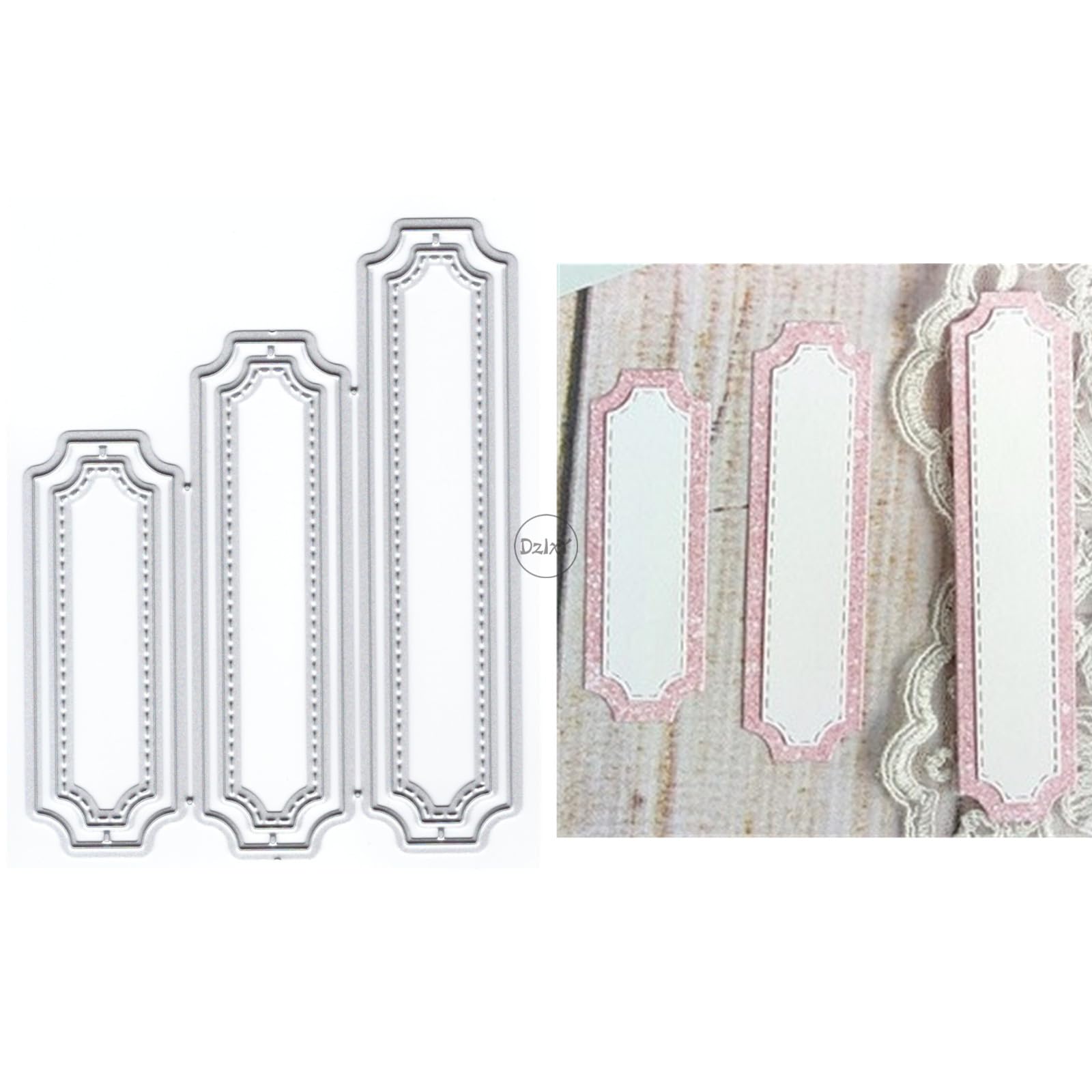 DzIxY Shadow Lace Label Metal Cutting Dies for Card Making Kit Embossing Paper Die Cuts Scrapbook Machine Stencils Storage Pockets Supplies — image 1