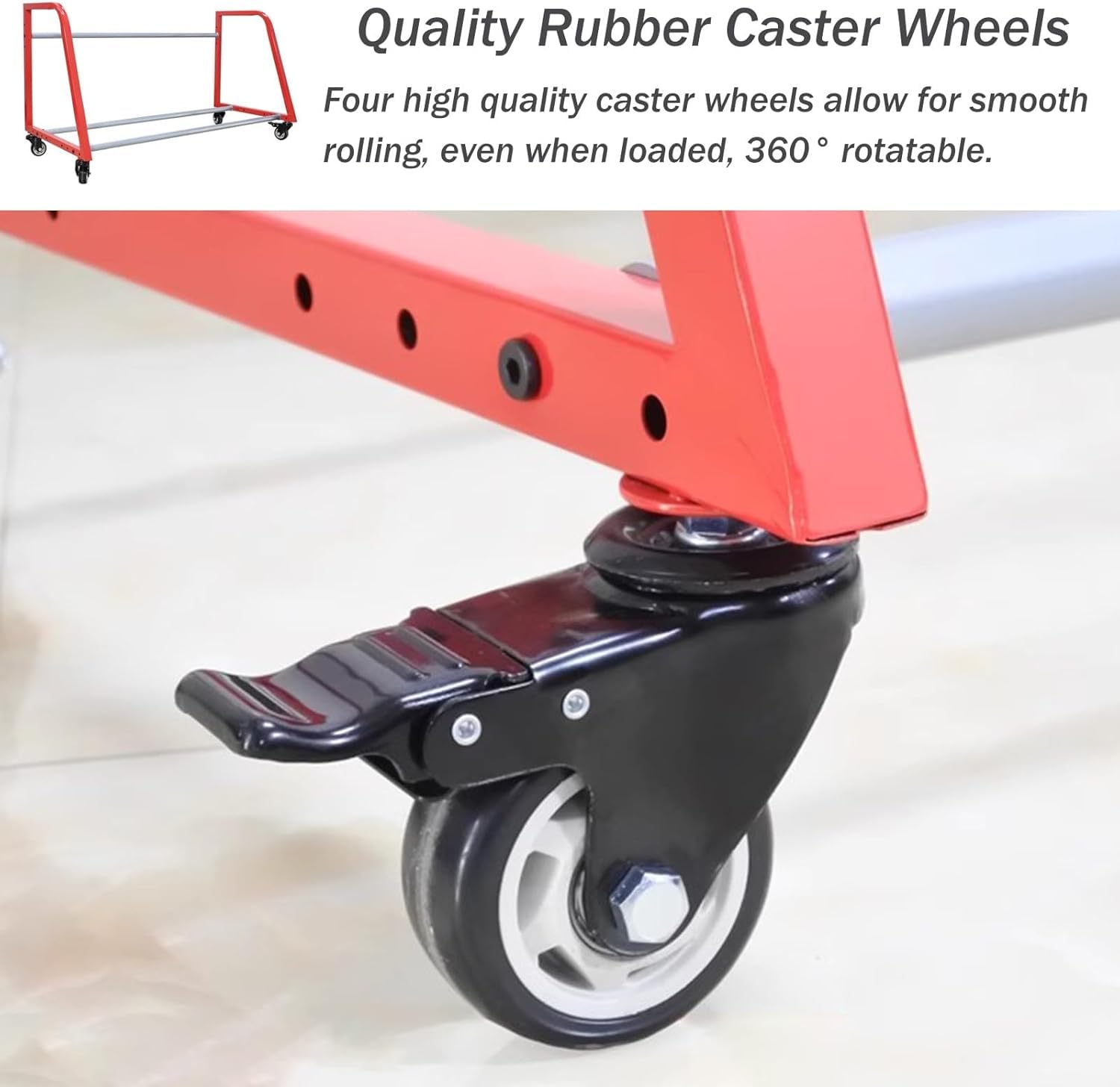 Großer Reserveradhalter Für Wohnmobile/Anhänger/Winterreifen/Schneereifen/SUV-Räder, Garagen-Reifenregal, Felgenständer, Saisonreifen-Lagerregal, Tragkraft 200,Floor Mount with Wheels