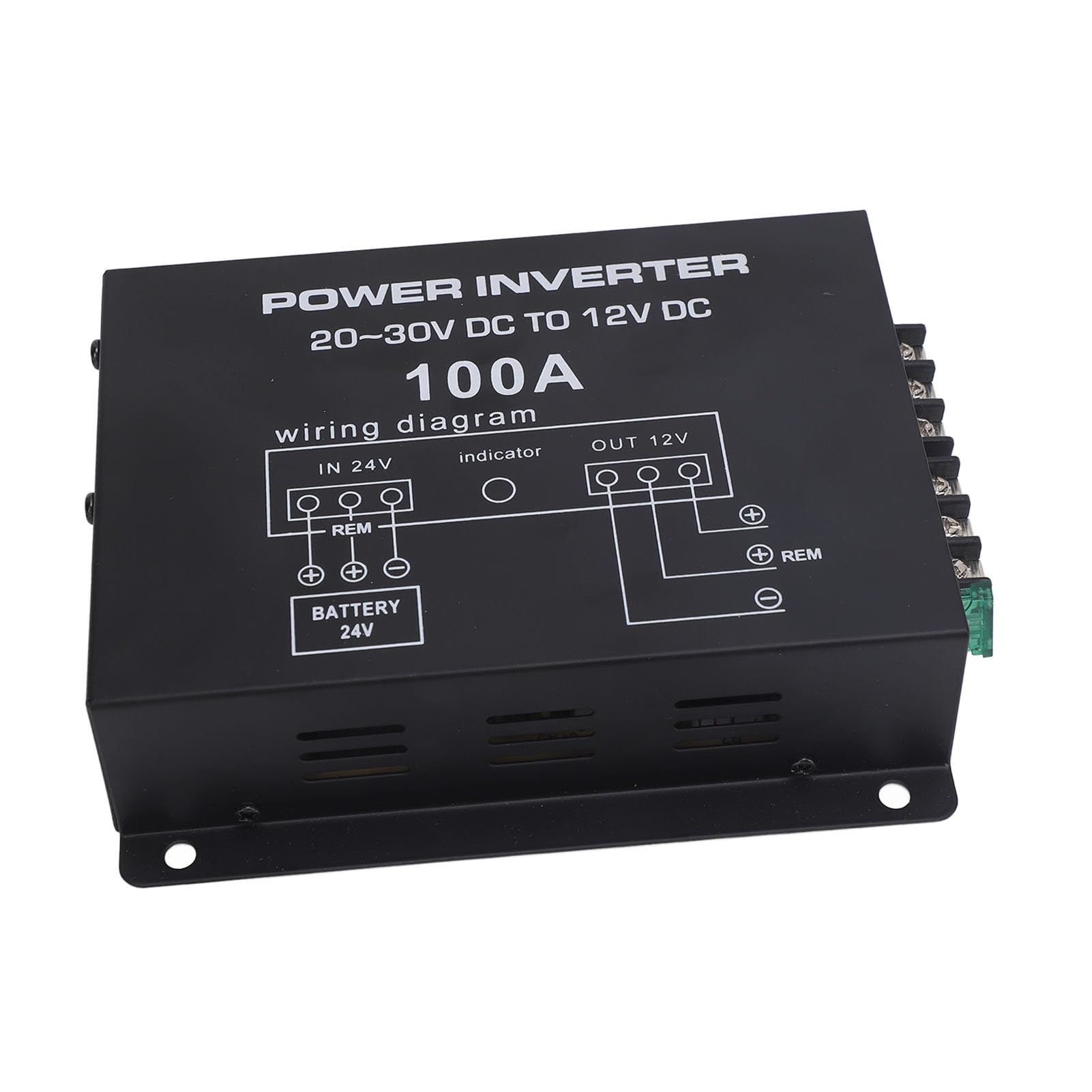Regolatore Riduttore di Tensione Stabile Convertitore da 24 V a 12 V con Doppie Ventole per Alimentazione Bus per Camion Auto (100A)