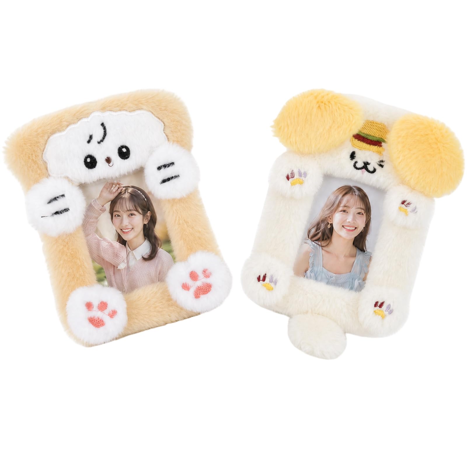 LuneClat 2Pcs Puppy Plush Photocard Holders for Kpop Idol Cards