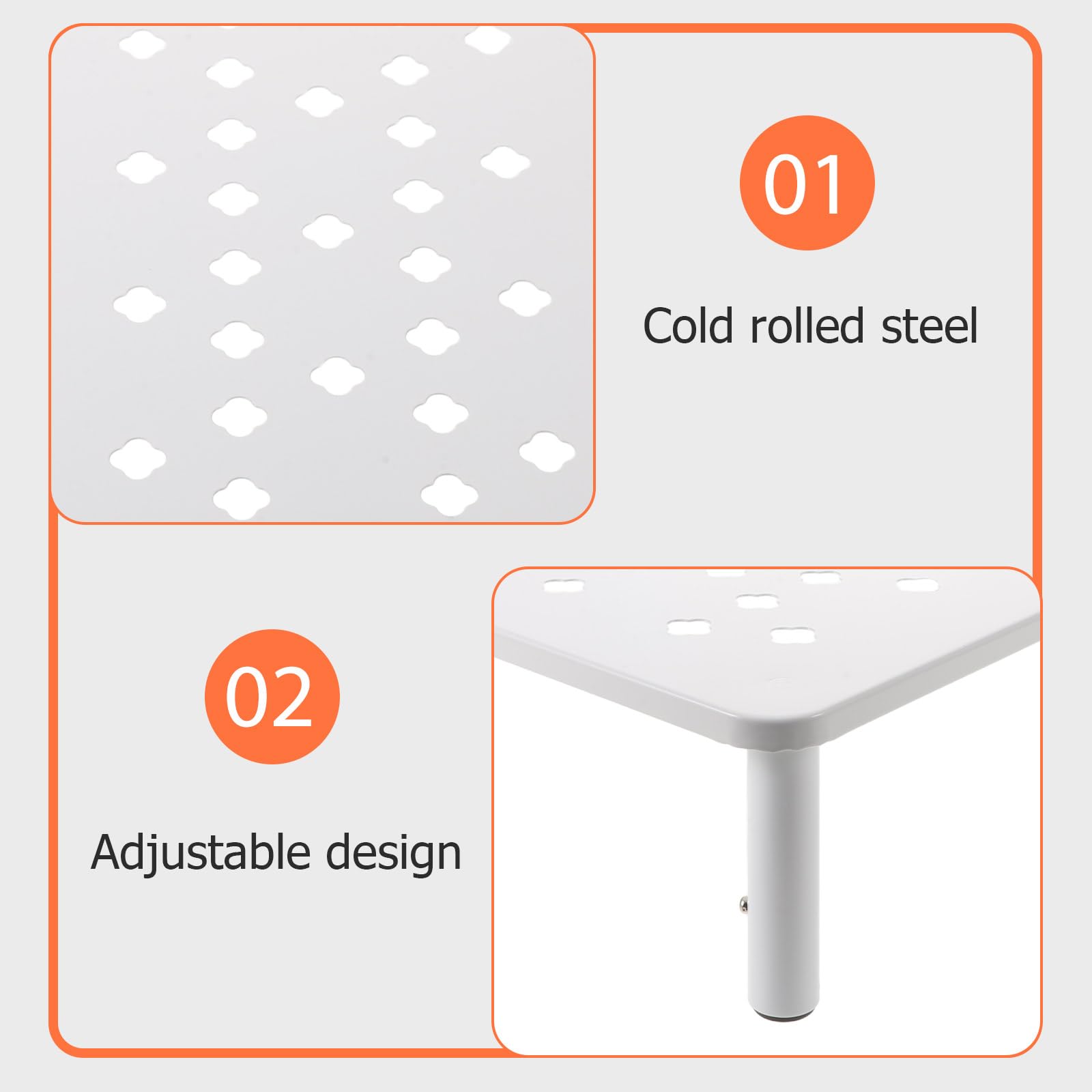 Support Réglable pour Gamelle Automatique Blanc, Support Surélevé Antidérapant 3 Hauteurs pour Chats et Petits Chiens, Station Alimentaire Ergonomique Intérieur et Voyage
