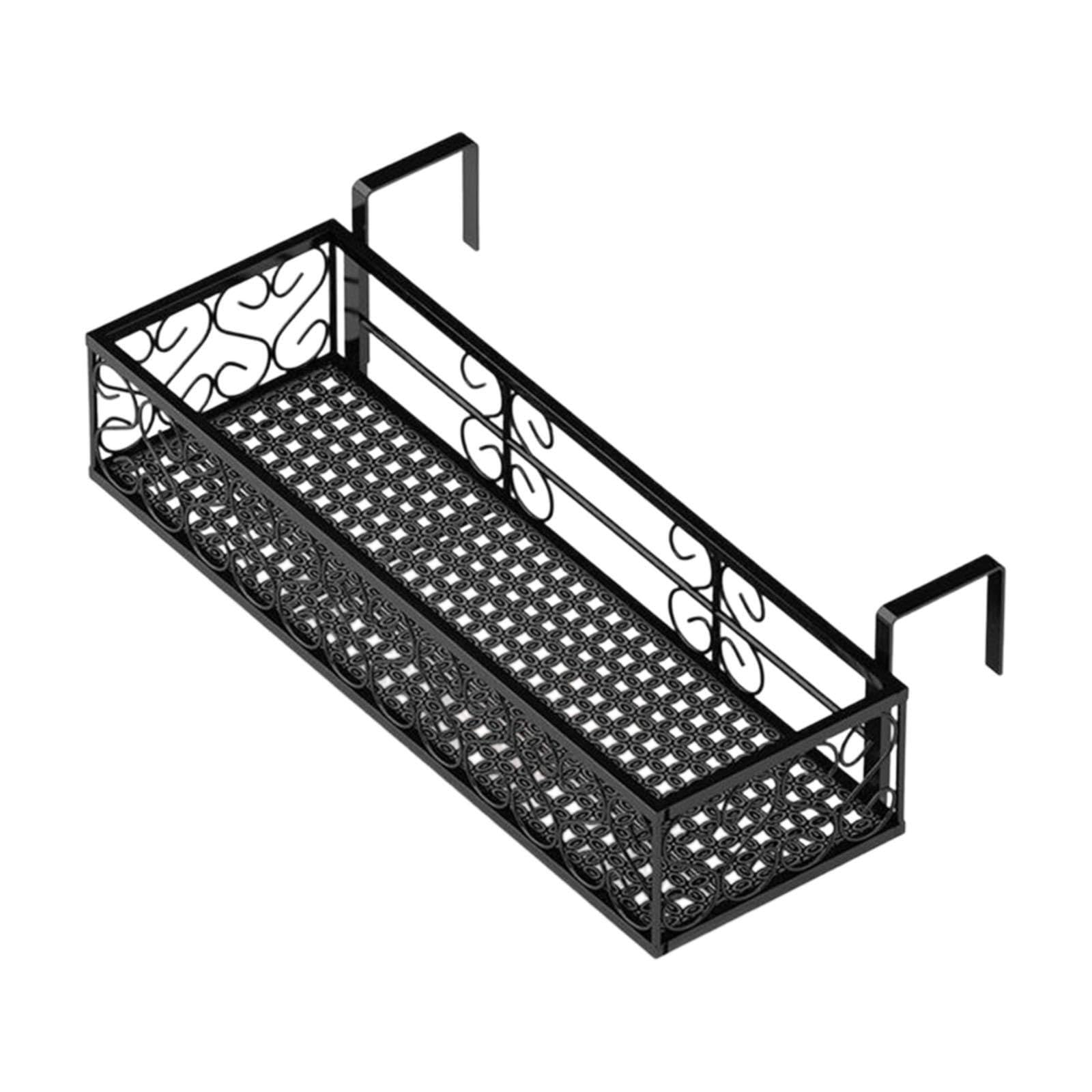 Support à plantes durable pour pots de fleurs, étagère suspendue pour jardinière, balcon terrasse. Idéal pour mettre en valeur vos fleurs tout en gardant l'espace, Noir, 60 cm