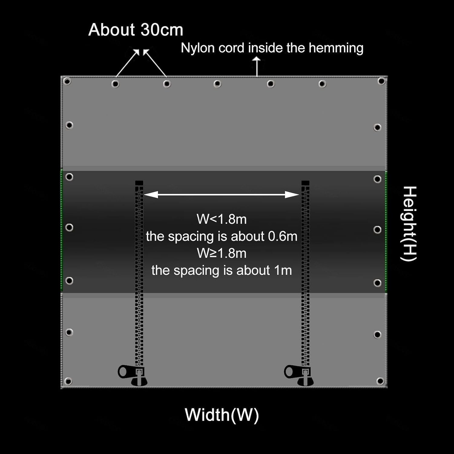 Outdoor Curtains,Grey Transparent Tarpaulin Side Panels,Clear Waterproof Tarp Curtains with Zipper Door,Gazebo Patio Pergola 0.3mm Thick PVC Rain Curtain Partition Curtains,W×H-1.2×1.8m(3.9 * 5.9ft)