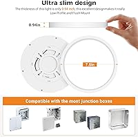 Vista 4 de Lámparas de techo de montaje empotrado, 3000K-4000K-6500K y 100W equivalentes a luces LED planas para techo de habitación, luces de techo redondas