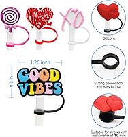 Vista 113 de Straw Cover Cap for Stanley Cup,Straw Topper Compatible for 30&40 Oz Tumbler with Handle,10mm 0.4in Dust-Proof Reusable Straw Tips Lids,Straw Tip