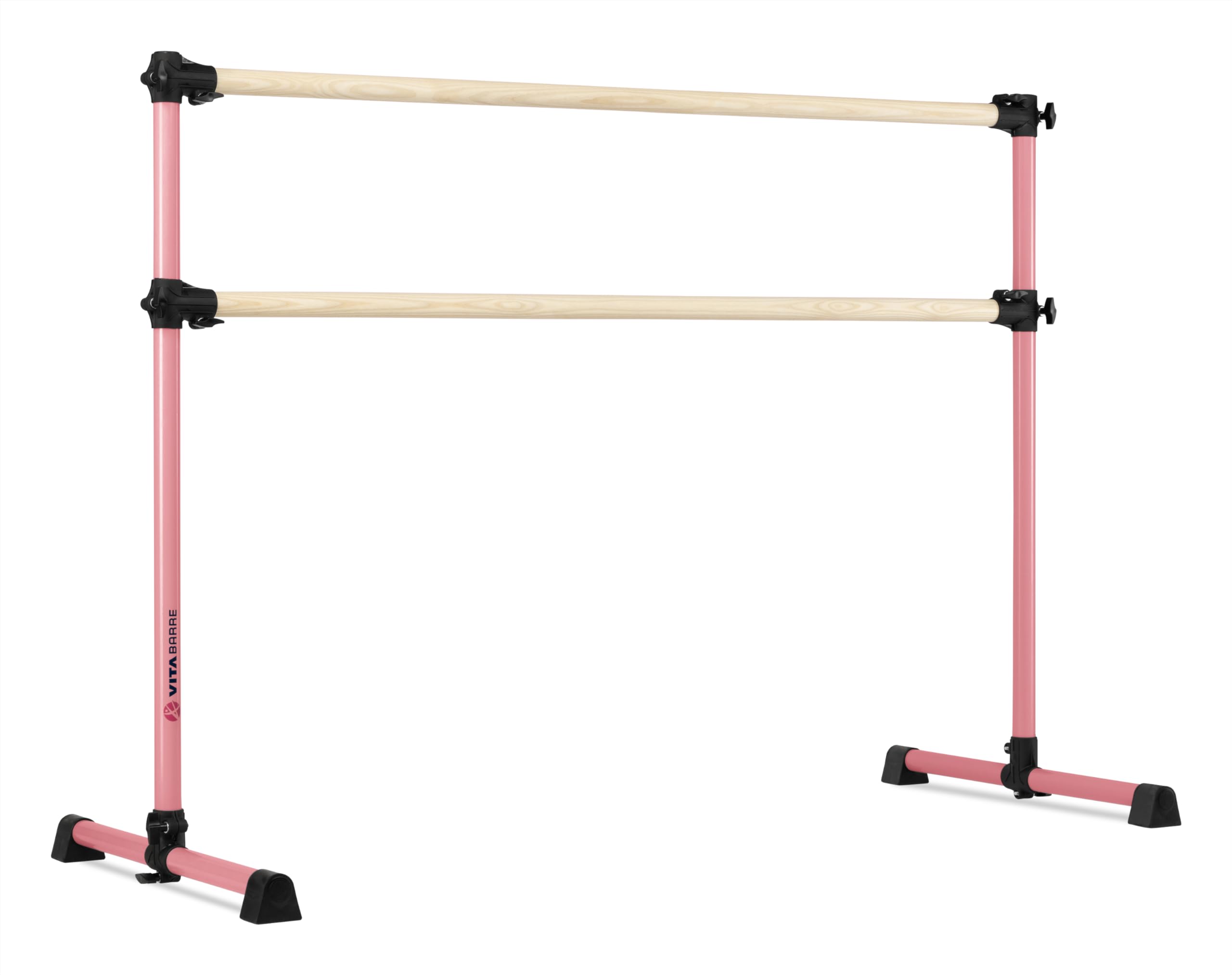 VITA Barre Portable Freestanding Double Ballet Barre, Prodigy, Wood | Adjustable Height, USA Made, Home or Gym Exercise Equipment for Kids & Adults | Dance, Fitness, Pilates