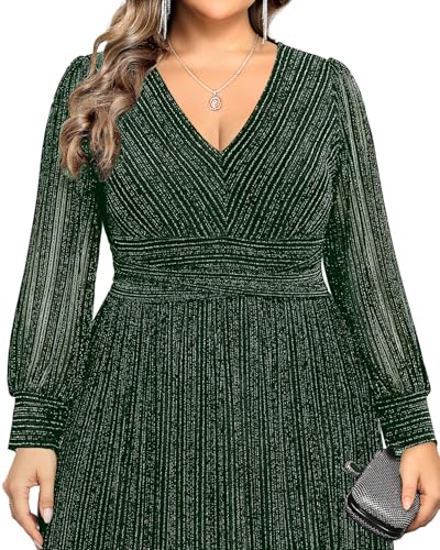 Image of Pinup Fashion Plus Size Formal Evening Glitter Prom Wedding Guest Dress | Silver thread straight knit, v-neck, empire waist, back zipper, a-line, maxi long, perfect for evening party, wedding guest