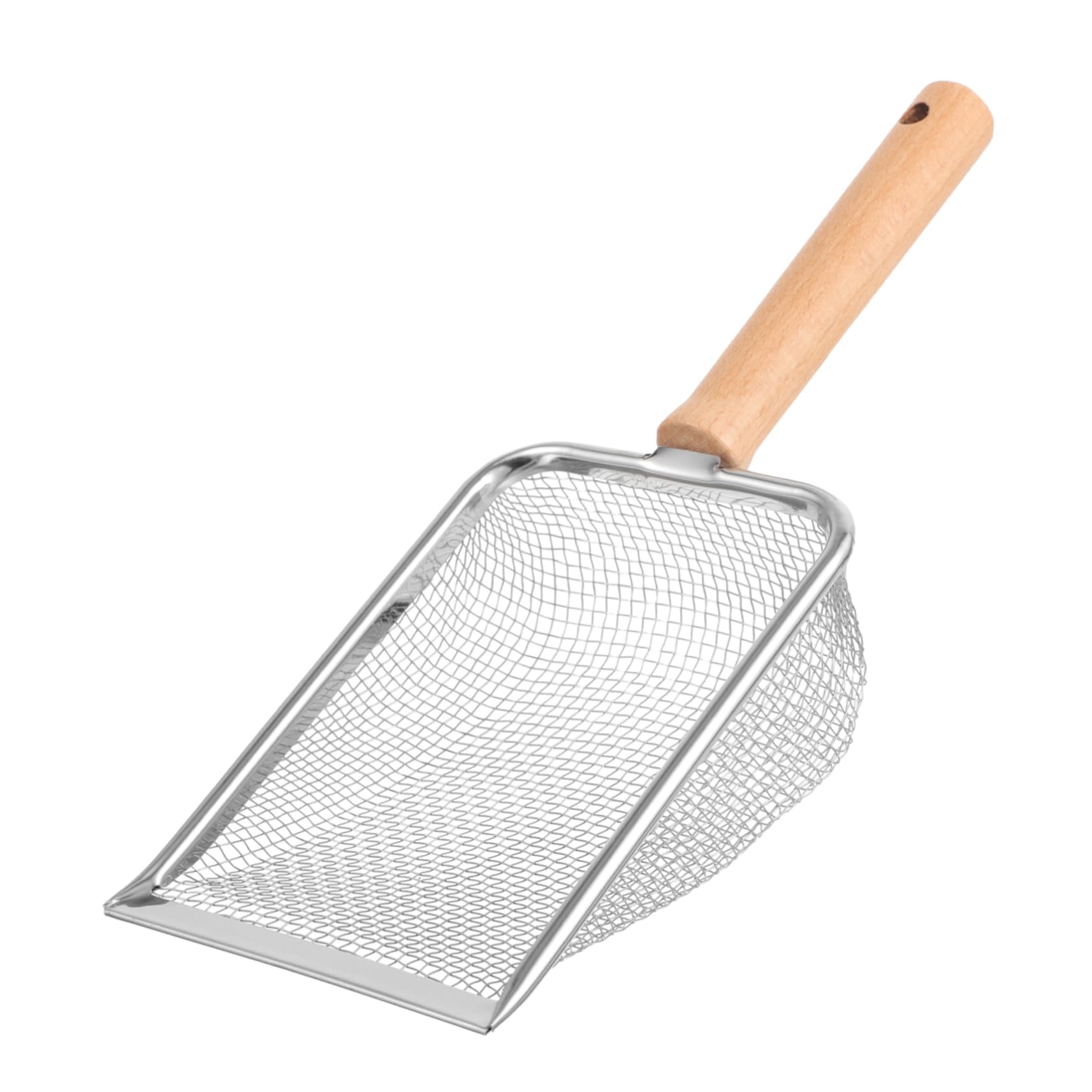 BESPORTBLE Metal Reptile Litter Scoop Sifter with Comfortable Wooden Handle for Efficient Waste Cleanup Reptile Enclosures for Turtles Lizards