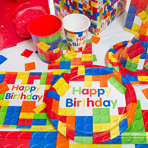 Image of Bold & Bright Building Blocks Birthday Luncheon Napkins (Pack of 16) - Sturdy & Stylish Design - Perfect Party Essential for Lovers