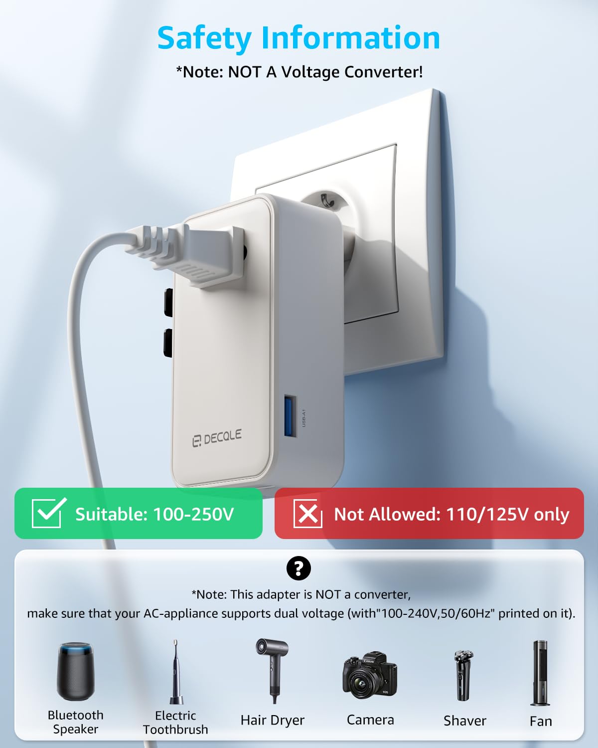 “Air” Adapter Podróżny z 3 USB-C(GaN 70W) i 1 USB-A dla 200+ Krajów