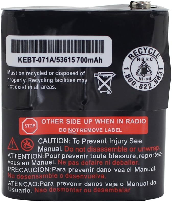 5 Pack 3.6V 700mAh Replacement Two-Way Radio Battery for Motorola 53615 m53615 KEBT-071-A KEBT-071-B KEBT-071-C KEBT-071-D Talkabout Radio MR350 MJ270 EM1000 T5000 FV500 FV800 T5950 T6000