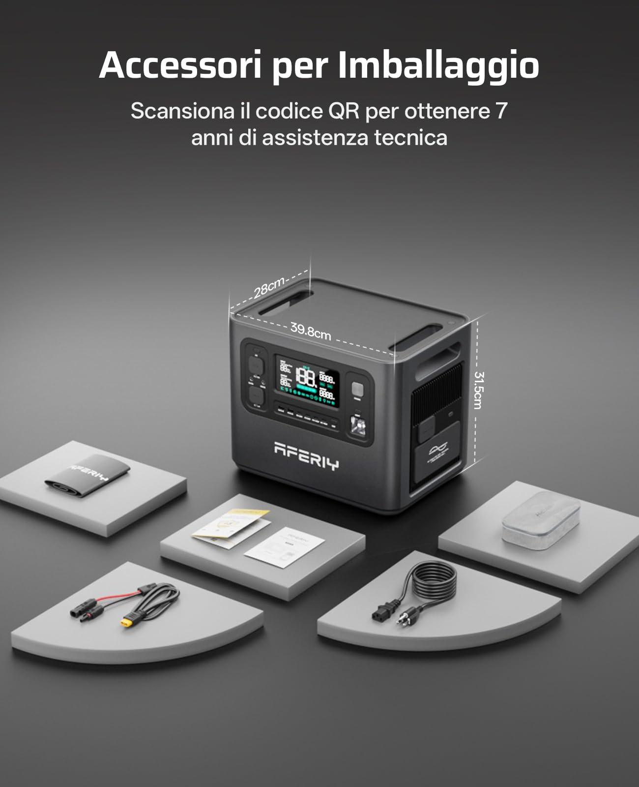 AFERIY 4096Wh Generatore Elettrico, 2800W con 1 Batteria Supplementare, Stazione Elettrica Portatile Capacità Espandibile, Generatore Solare per Uso Domestico/Camper/Interruzione di Corrente