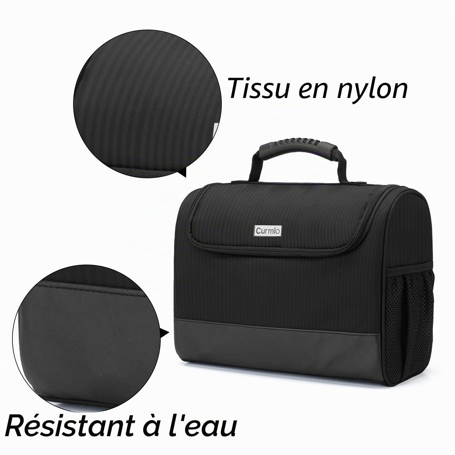 Curmio Sac de kit de barman, sac de transport de voyage portable pour ensemble d'outils de bar, parfait pour la fête de patio extérieur intérieur, noir (SAC UNIQUEMENT)