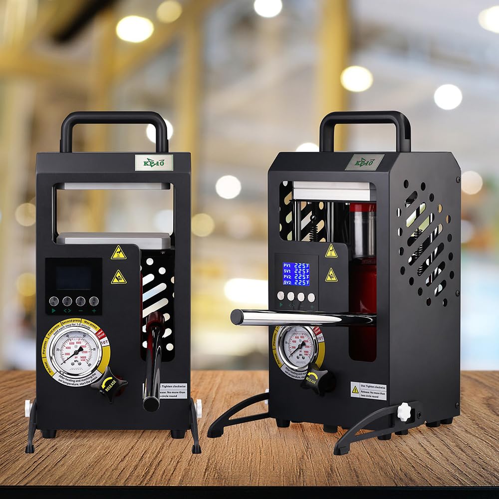 NArra 10 Tonnen Manuelle hydraulische Wärmepresse mit 3,5 x 3,1 Zoll Doppelheizplatten, präziser digitaler Temperaturregelung (LCD), geeignet für tragbare manuelle Wärmepressen zu Hause