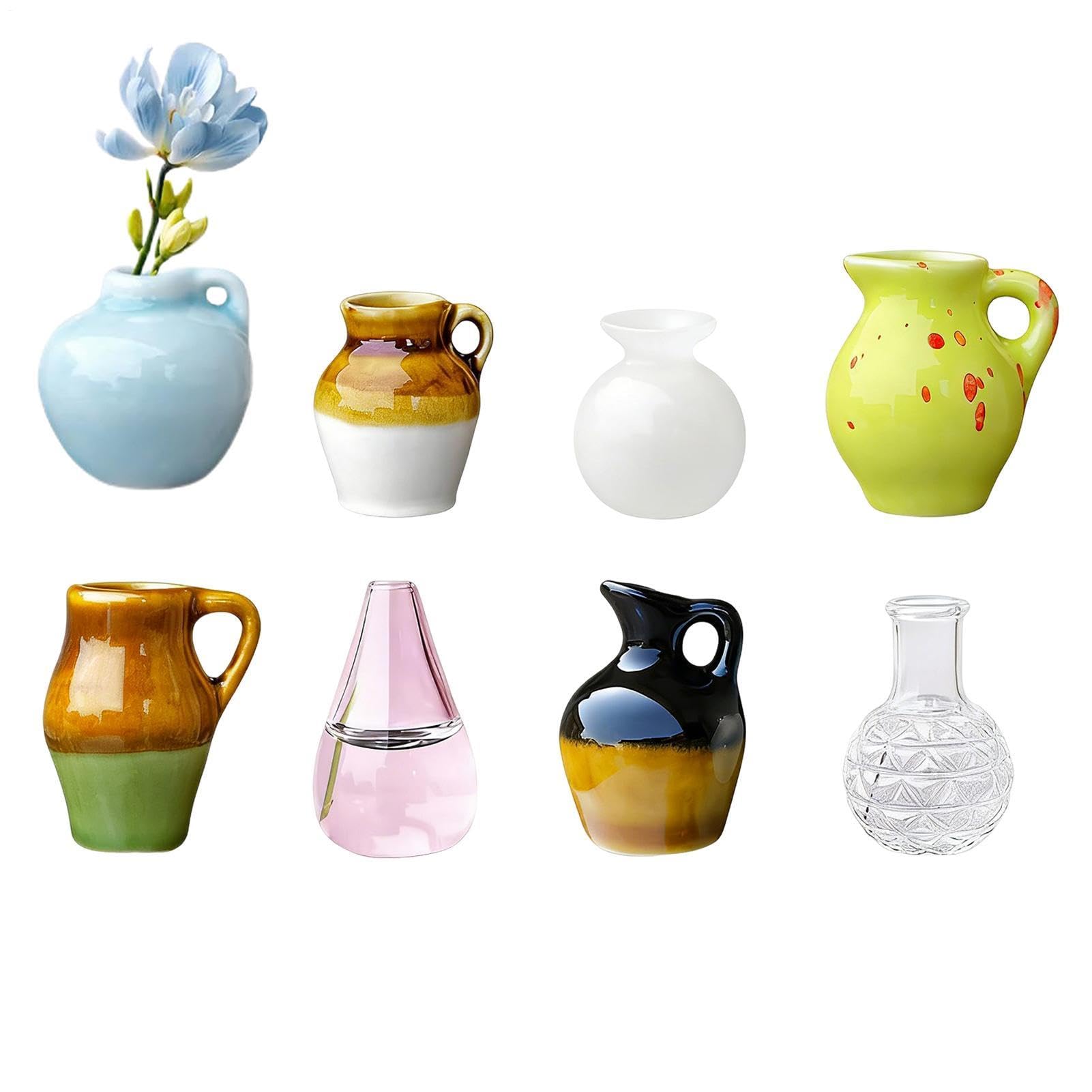Aimants pour frigo haut de gamme en céramique, mini vases décoratifs pour plaque métallique