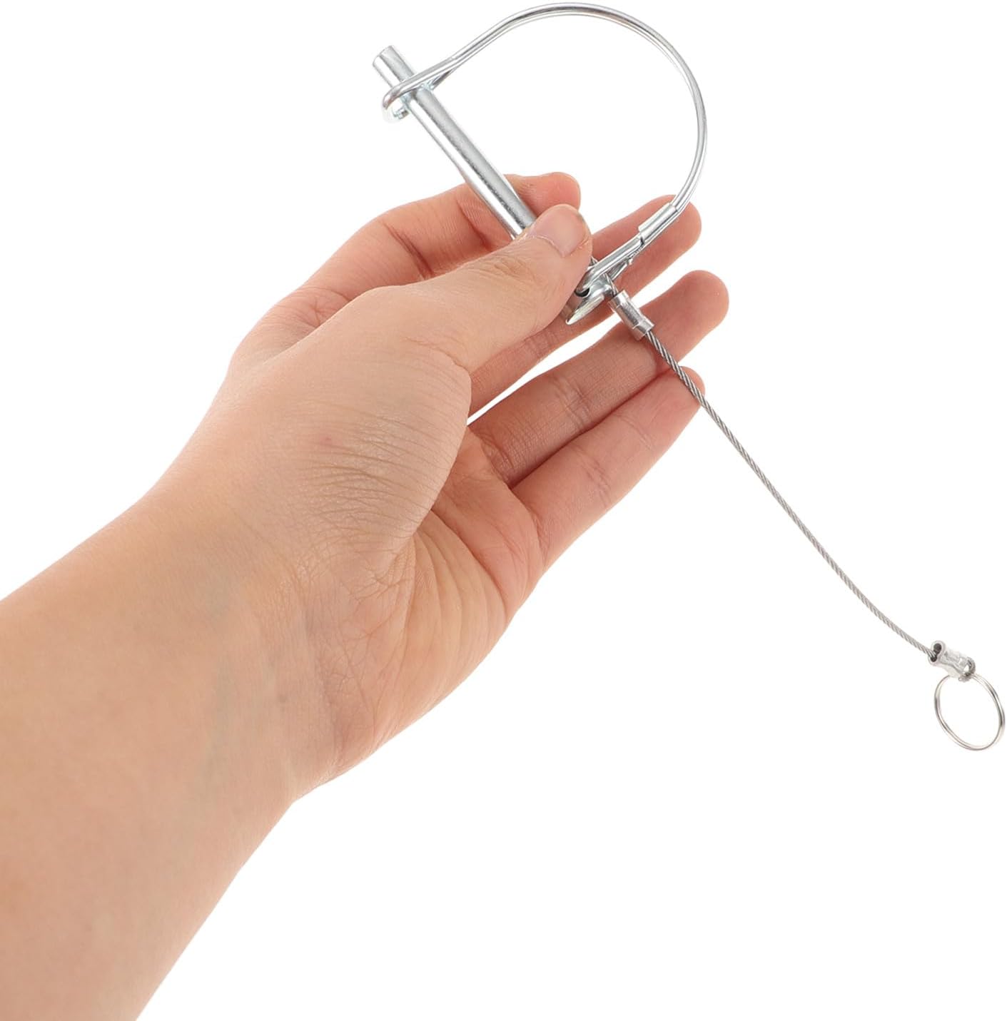 Heavy Duty Trailer Hitch Pin with 6.3mm Steel Rod and Stainless Steel Wire Lock, Secure Trailer Coupler Locking Pin for Towing and Gate Latch Safety