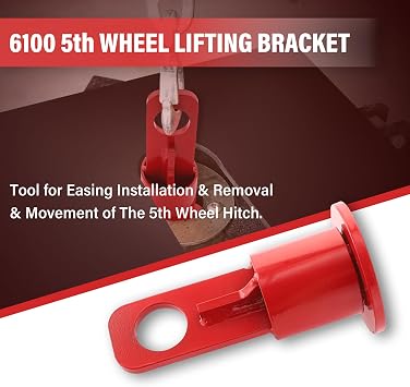 6100 5th Wheel Lifting Bracket Trailer Hitch | Fifth Lifting Hook, Red