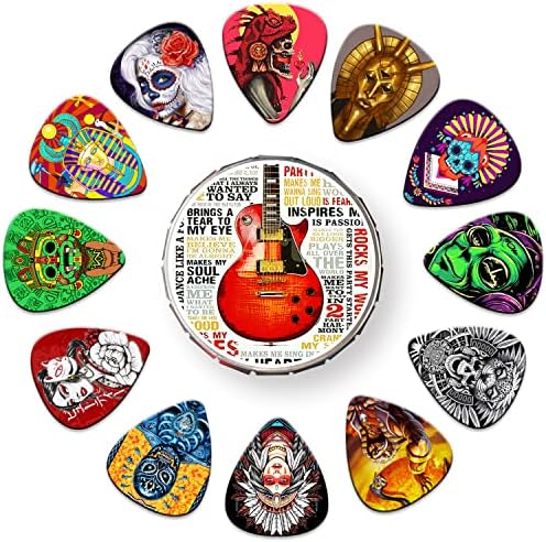Amazon.com: Guitar Picks 24 Pack Thin, Medium, Heavy & Extra Heavy ...