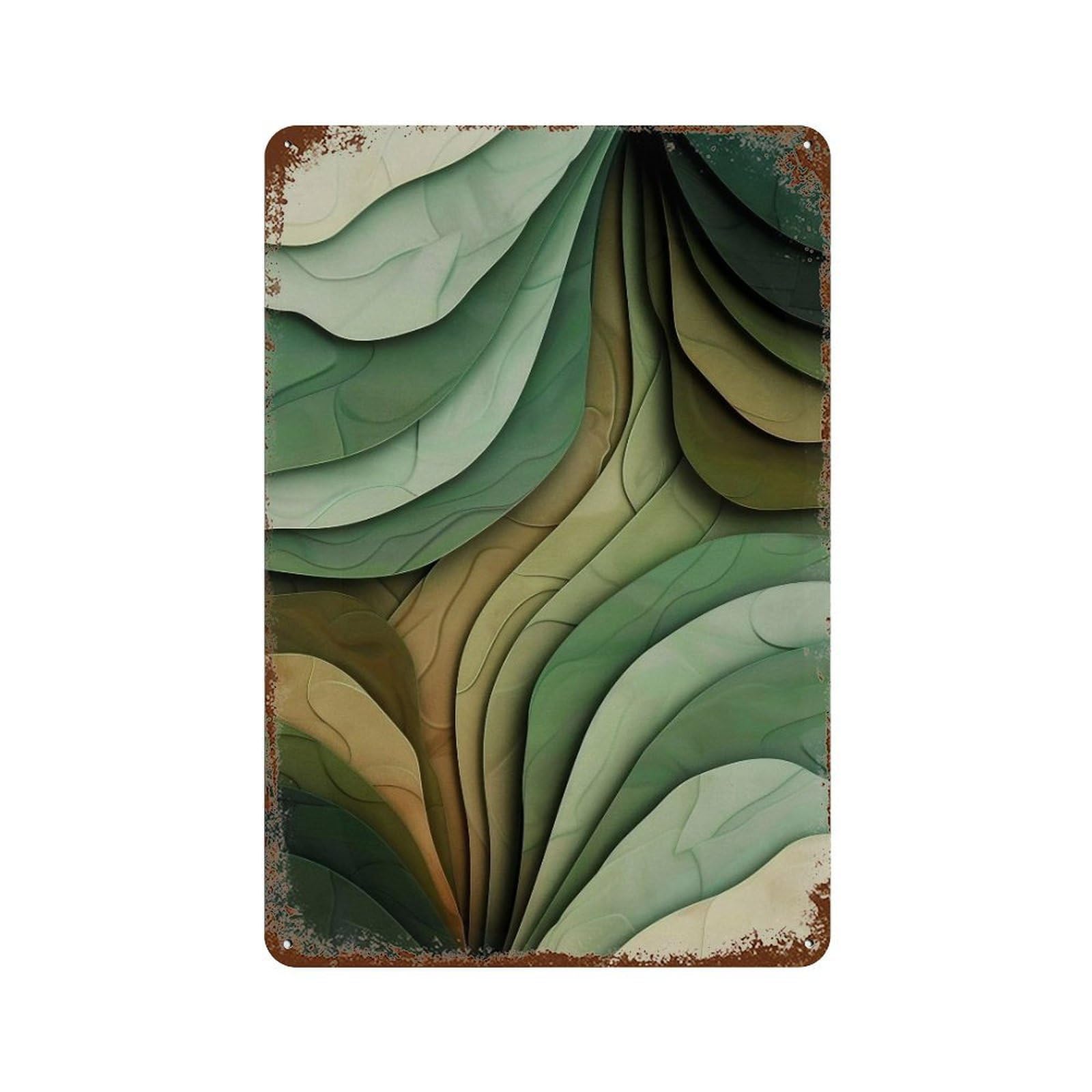 WUJHGRSG Earth Tone Curved Timber Texture 01 Wall Art Retro Iron Vintage Metal Tin Sign Poster Modern Decor for Home Cofffee Club Bar Shop Style 30x20cm