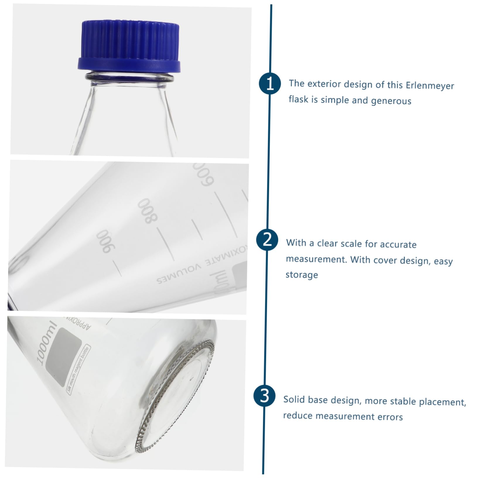 1000ml Konische Glasflasche Mit Schraubverschluss Erlenmeyer Kolben Für Laborarbeiten Chemie Experimente Und Wissenschaftliche Anwendungen Hochwertiges Präzise