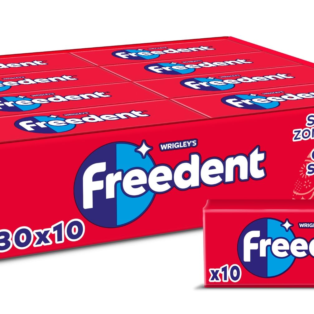 FREEDENT Chewing Gum Sans Sucre Fraise 30 Paquets 300 Dragées 420g